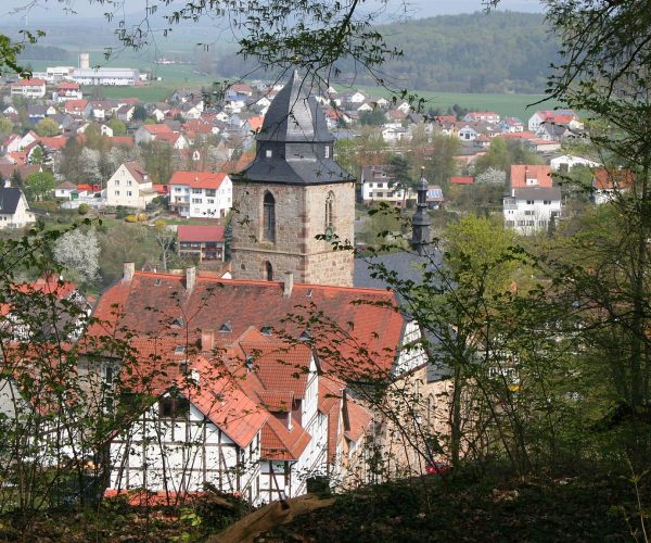 Blick vom Burgberg auf die Stadt